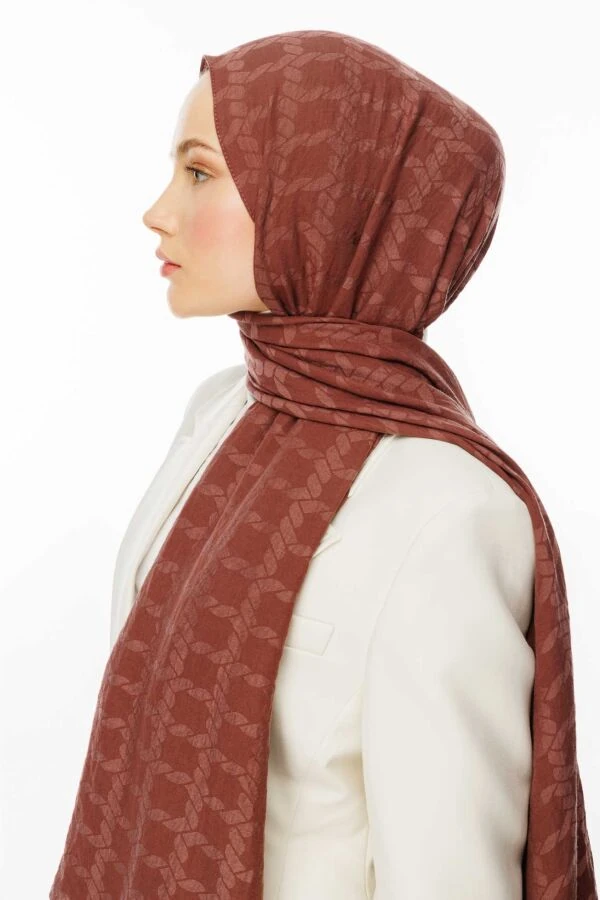 Zincir Desen Pamuk Şal / Dumanlı Lavanta