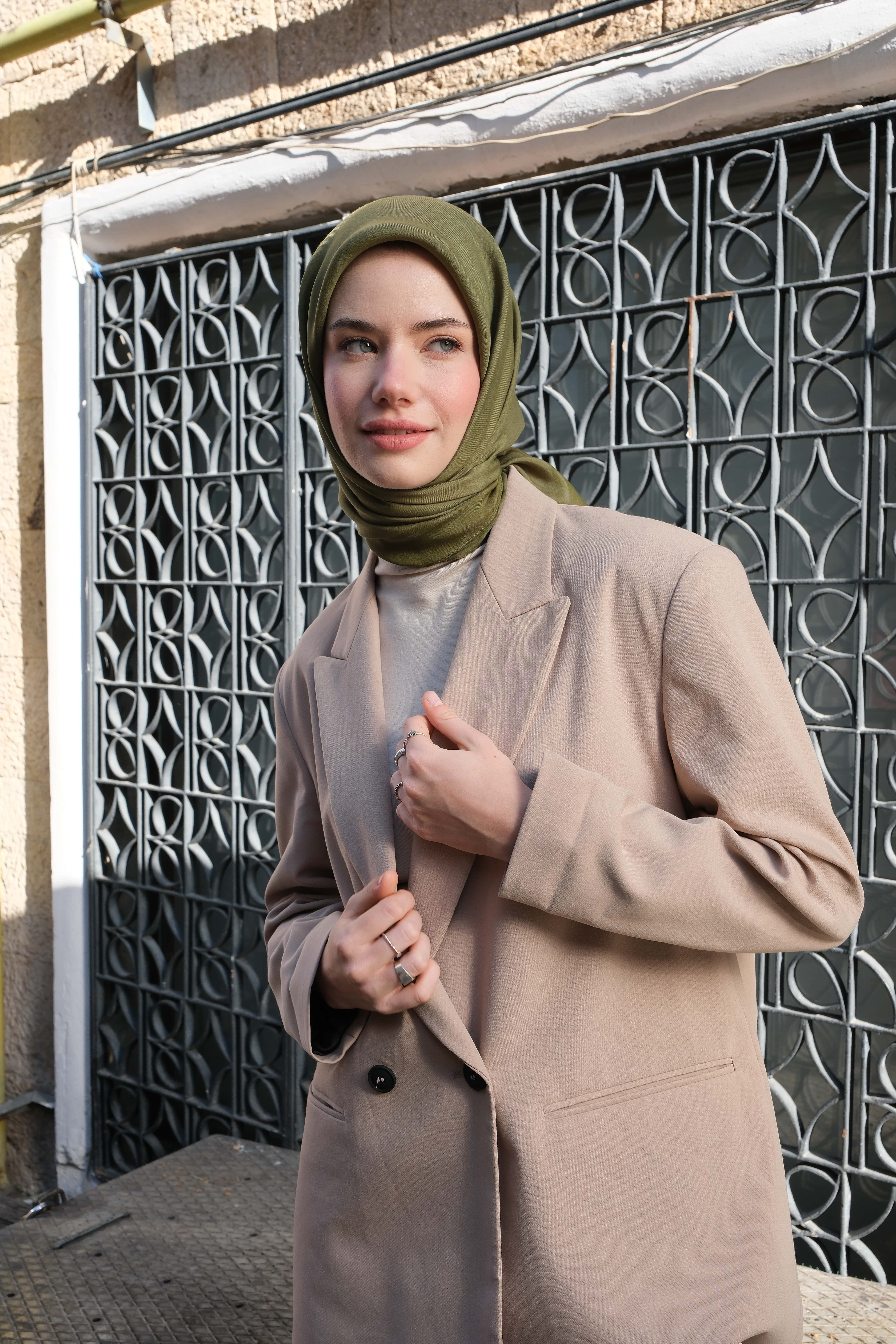 YAĞ YEŞİLİ FLOŞ VİSKON DESEN EŞARP