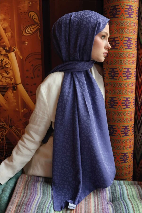 Leopar Desen Şal / Erguvan
