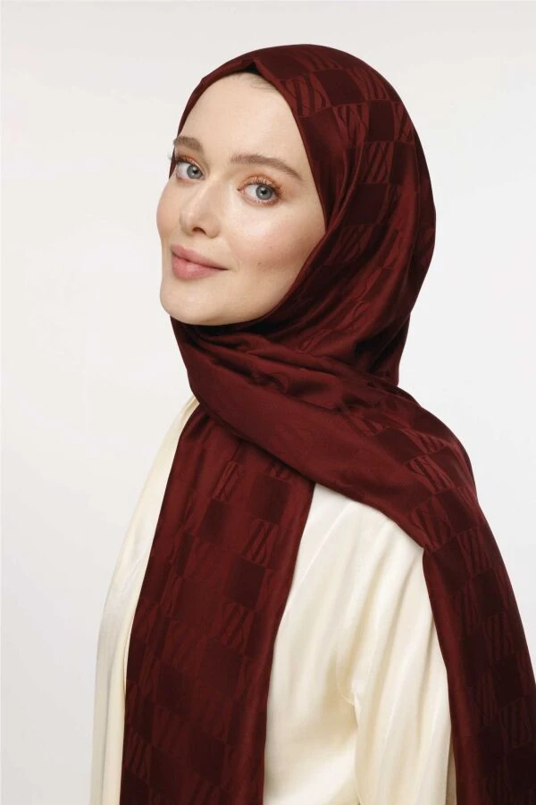 İcon Desen Şal / Kızılcık