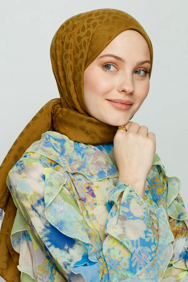 PAS YEŞİLİ BLOOM DESEN ŞAL