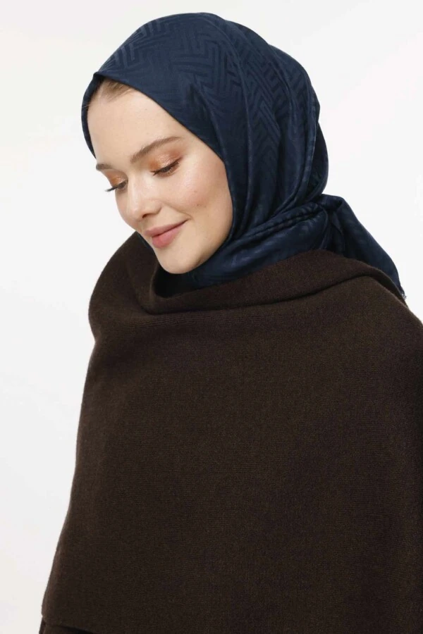 Labirent Desen Şal / Gece Mavi