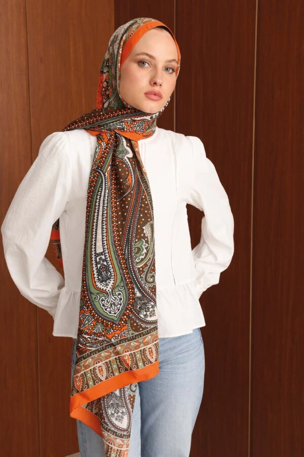 Golden Brown Floş Viskon Şal