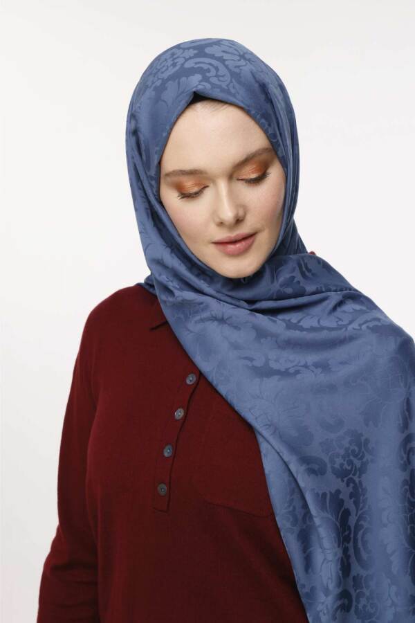 Brokar Desen Şal / İndigo