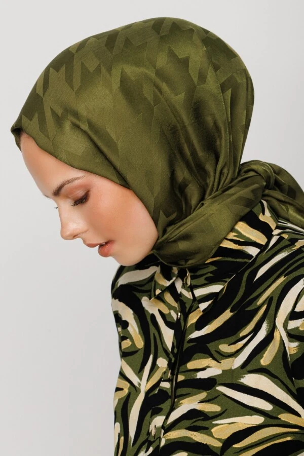 HAKİ KAZAYAĞI DESEN İPEKSİ JAKAR ŞAL