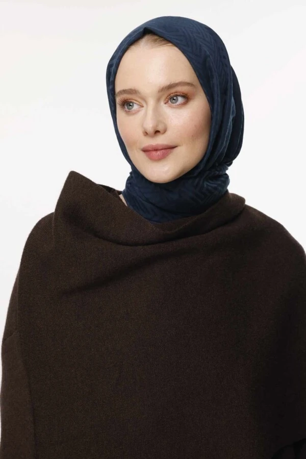 Labirent Desen Şal / Gece Mavi