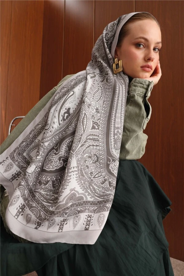 Agate Taşı Floş Viskon Şal