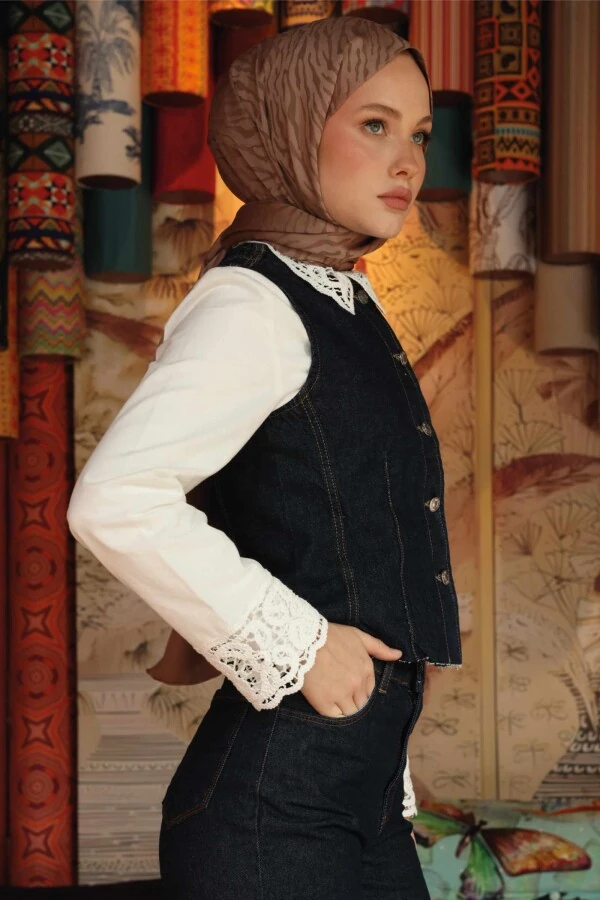 Zebra Desen Şal / Yanık Toprak