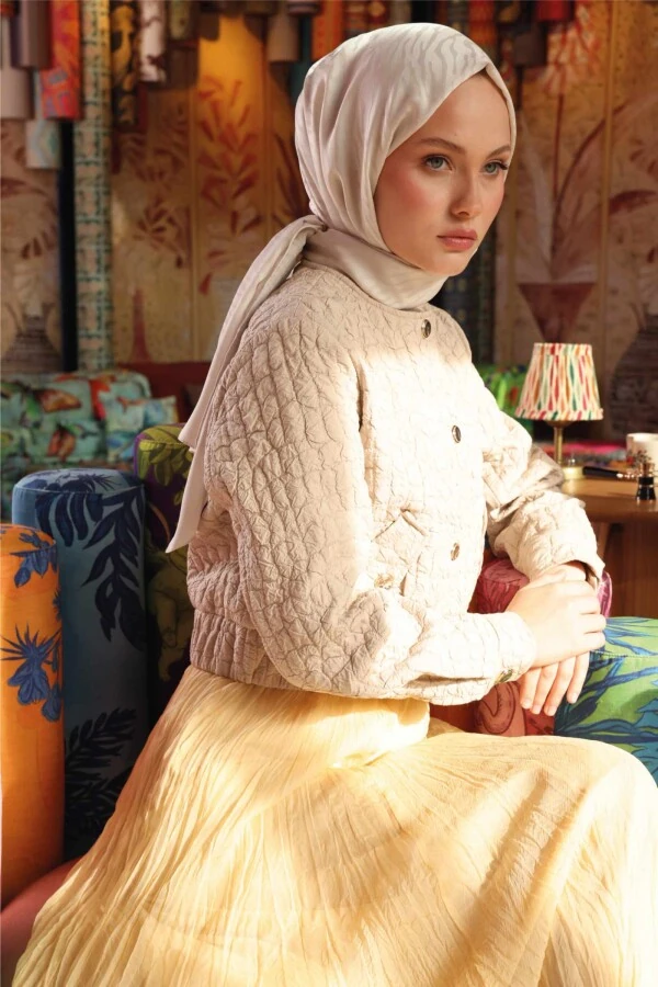 Zebra Desen Şal / İnci Tozu