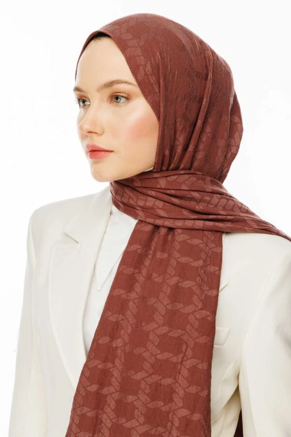 Zincir Desen Pamuk Şal / Dumanlı Lavanta