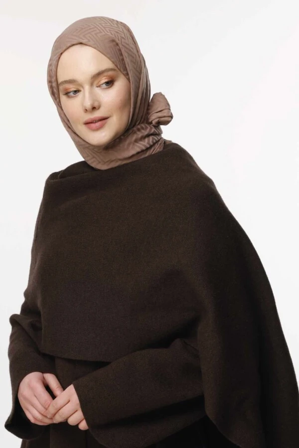 Labirent Desen Şal / Mocha