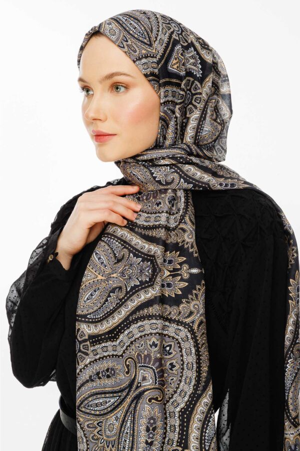 Rustik Desen Şal / Siyah Altın