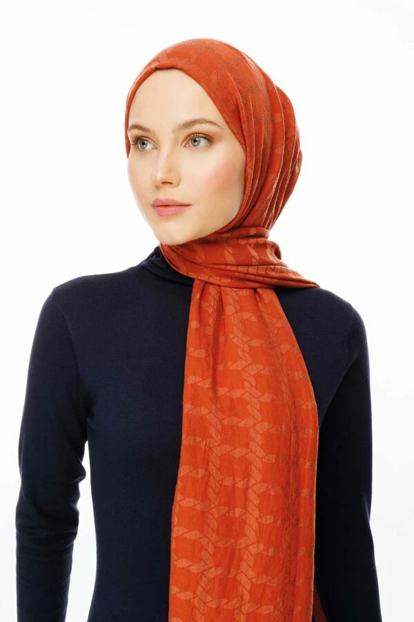 Zincir Desen Pamuk Şal / Şeftali