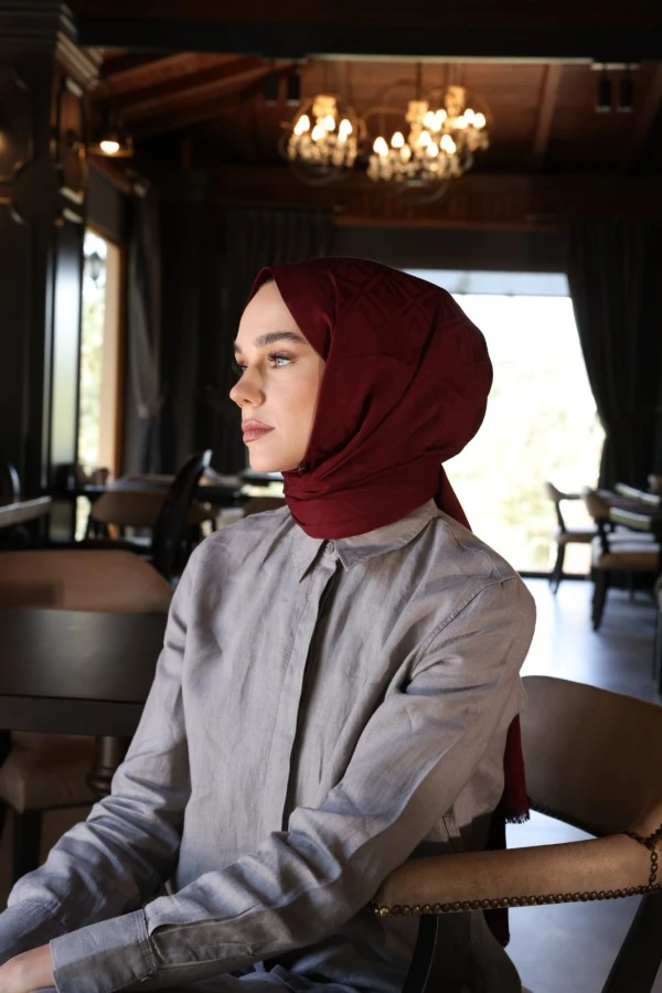 Kızılcık  Logo Desen Şal