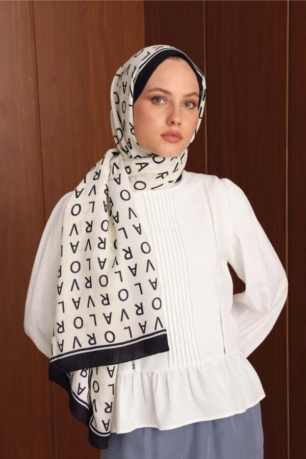 Lacivert Floş Viskon Şal