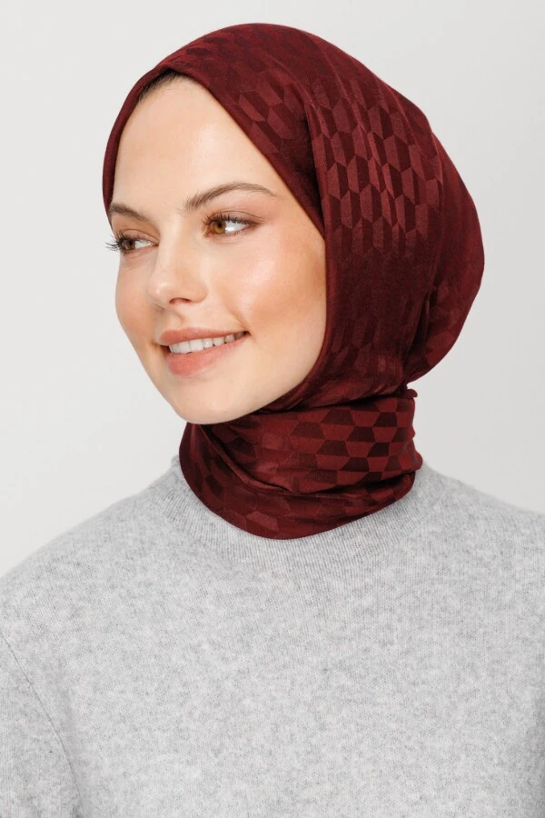 KIZILCIK QOZA DESEN İPEKSİ JAKAR ŞAL