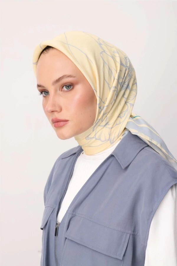Rosery Floş Viskon Eşarp / Altın Pus
