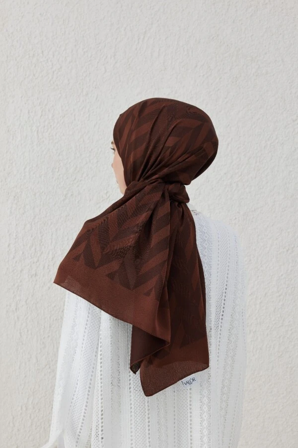 ACI KAHVE BALIKSIRTI DESEN JAKAR ŞAL