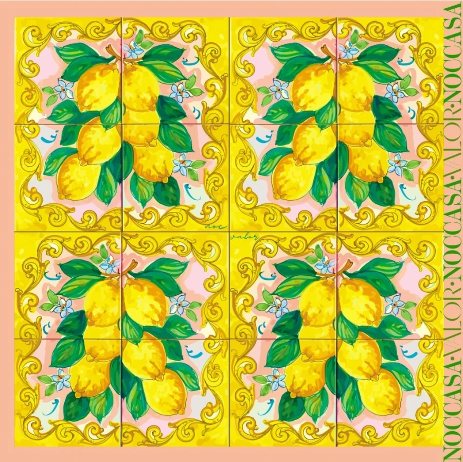 Limone Rosa Desen Eşarp