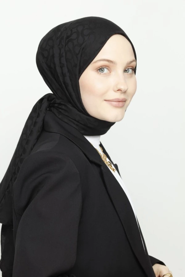 SİYAH BLOOM DESEN ŞAL