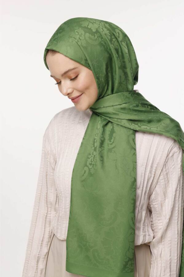 Brokar Desen Şal / Enginar yeşili