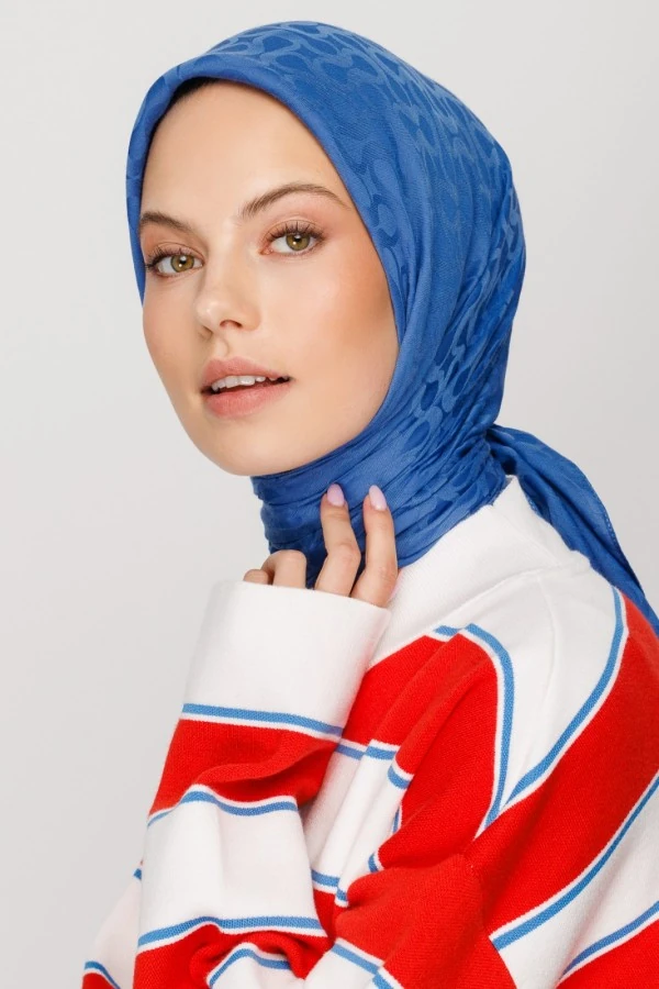 İNDİGO BLOOM DESEN EŞARP