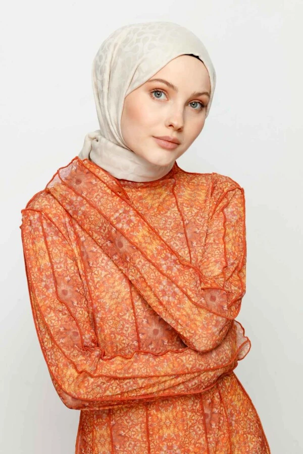 FİL DİŞİ BLOOM DESEN ŞAL