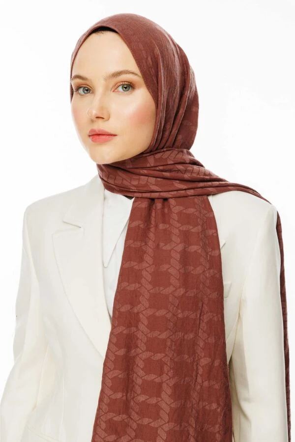 Zincir Desen Pamuk Şal / Dumanlı Lavanta