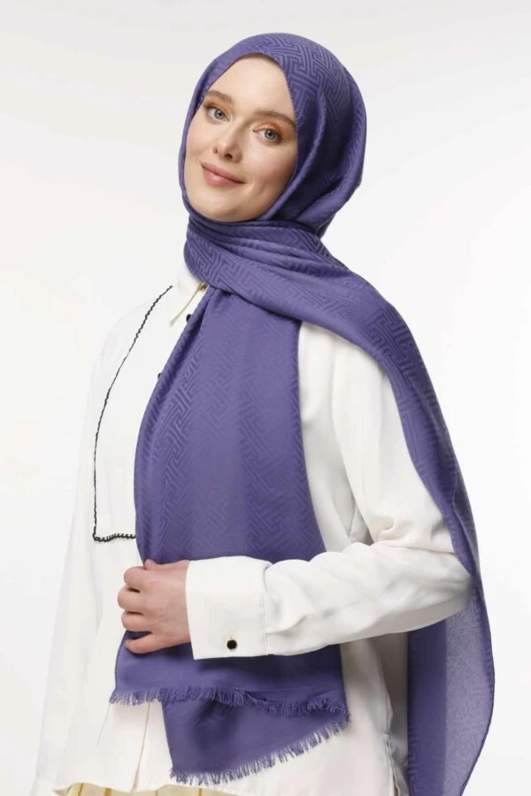 Labirent Desen Şal / Erguvan