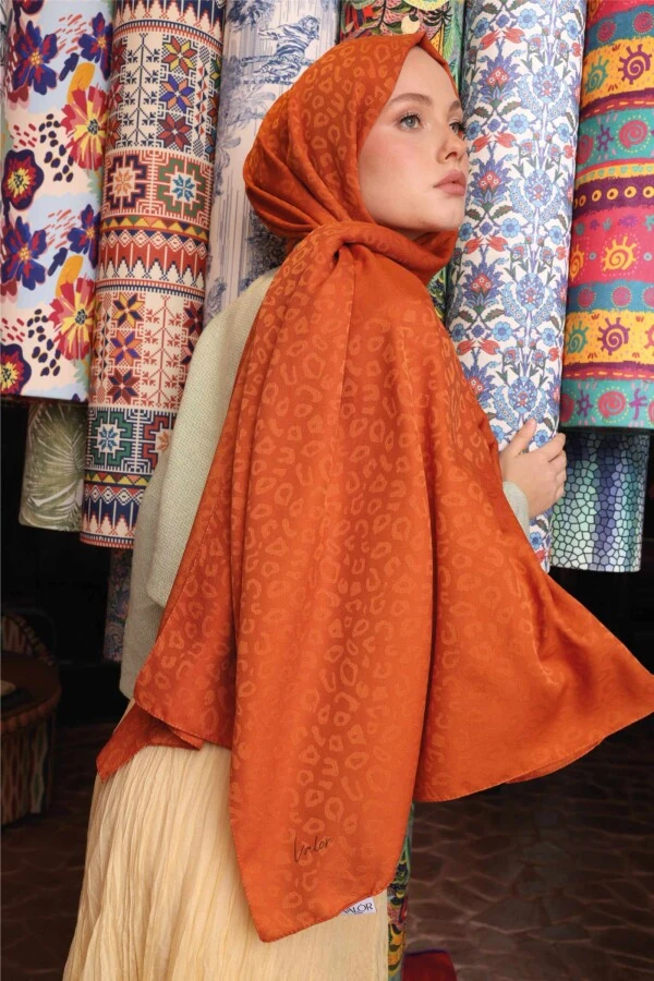 Leopar Desen Şal / Mandalin