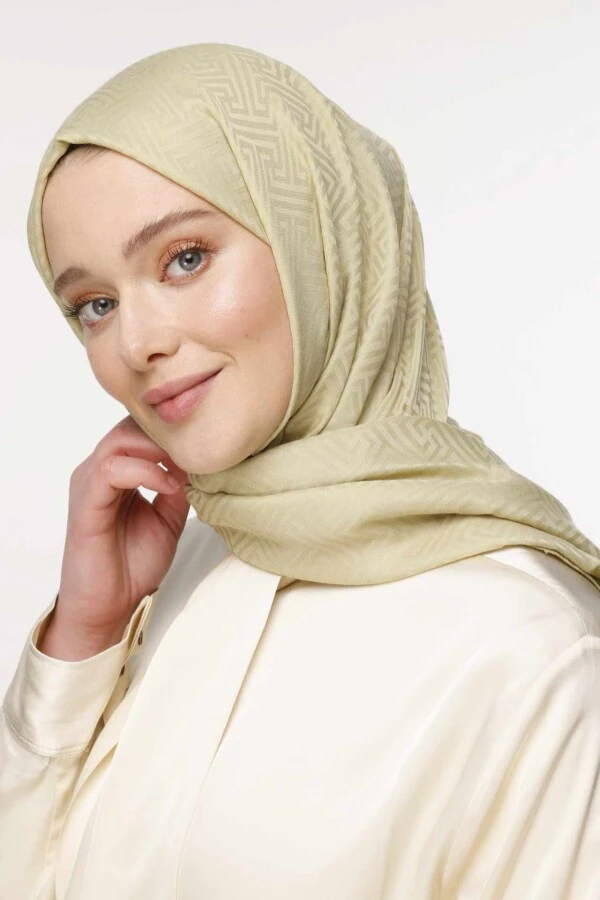 Labirent Desen Şal / Tereyağı Sarısı