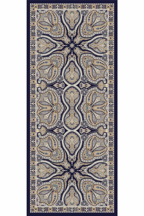 Rustik Desen Şal / Lacivert