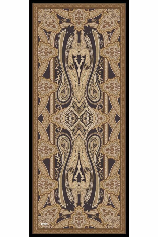 Retro Desen Şal / Badem Yağı