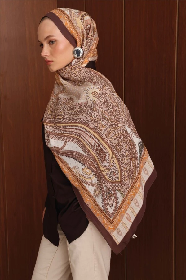 Mocha Mousse Floş Viskon Şal