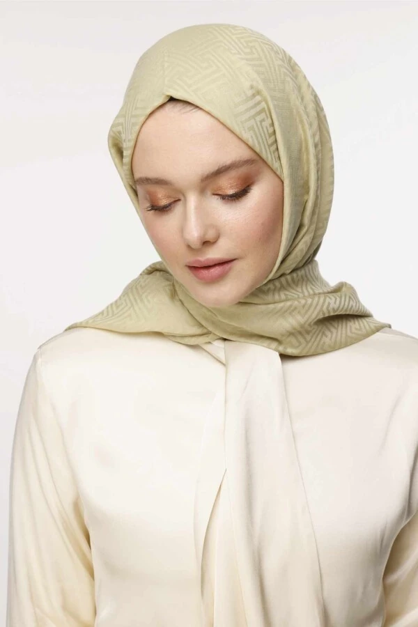 Labirent Desen Şal / Tereyağı Sarısı