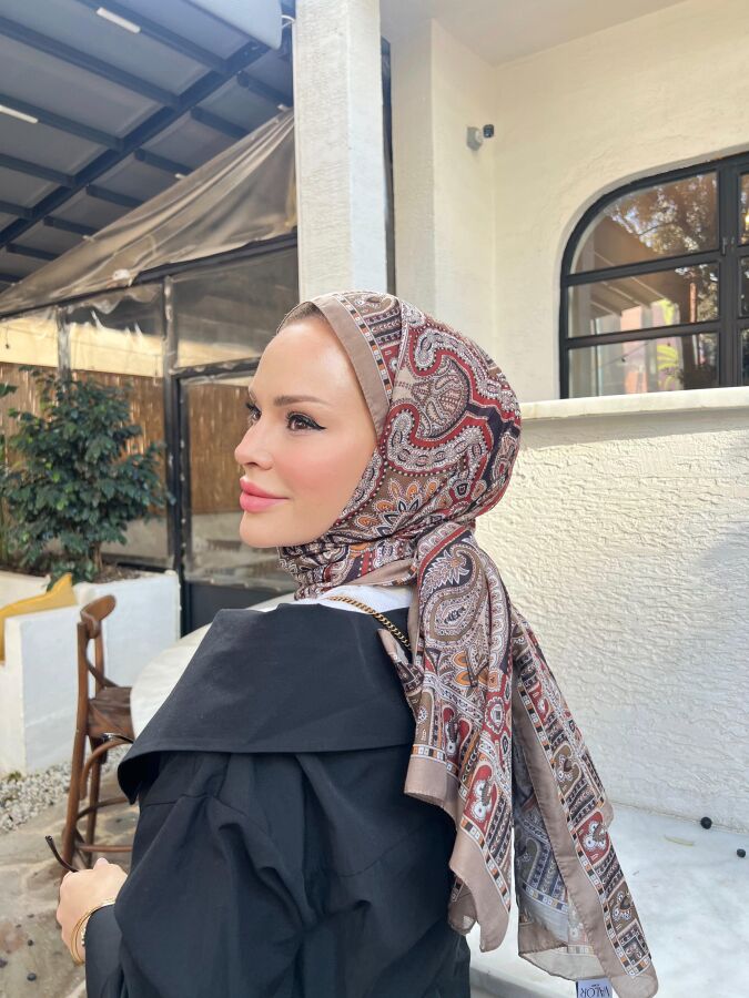 Rustik Desen Şal / Latte