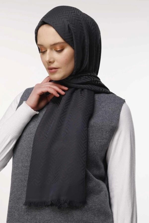 Labirent Desen Şal / Antrasit