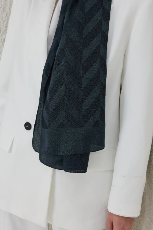 KÖMÜR BALIKSIRTI DESEN JAKAR ŞAL