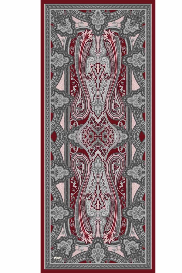 Retro Desen Şal / Vişne