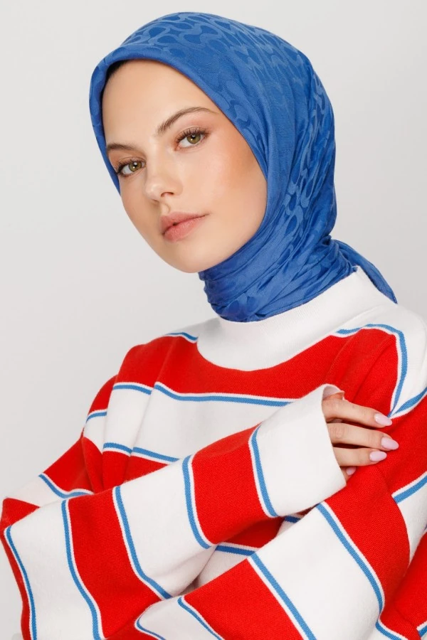 İNDİGO BLOOM DESEN EŞARP