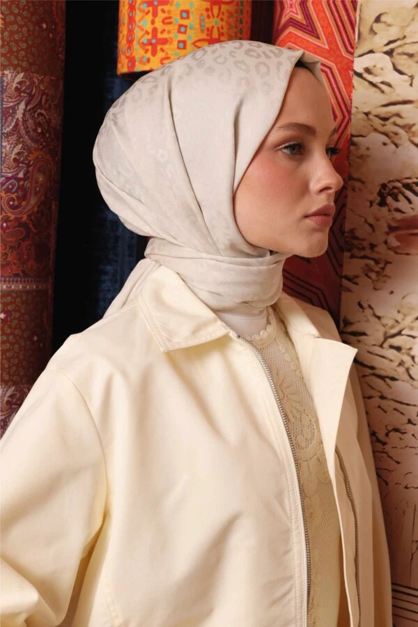 Leopar Desen Şal / İnci Tozu