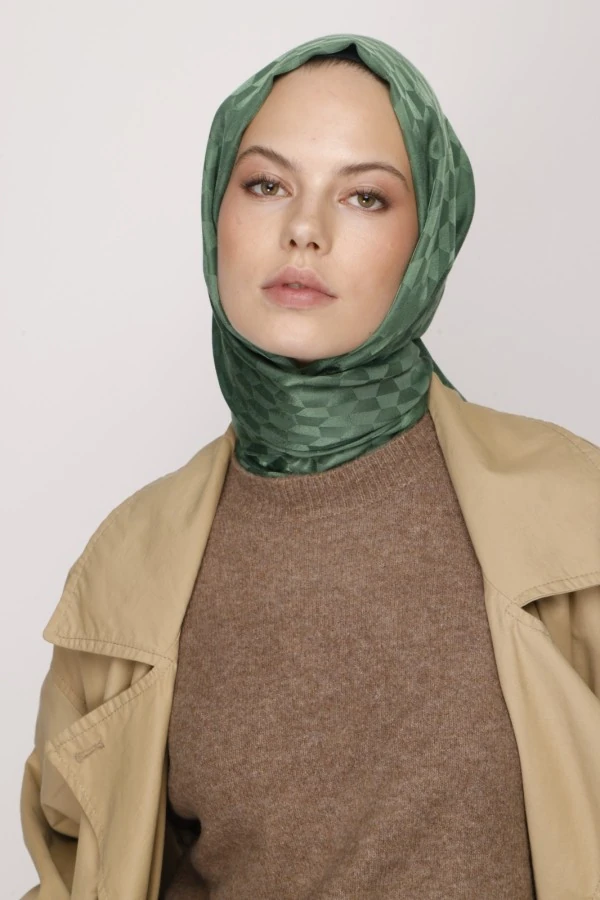 ÇAY AĞACI QOZA DESEN İPEKSİ JAKAR  ŞAL