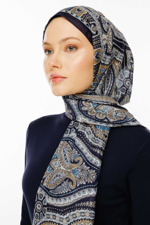 Rustik Desen Şal / Lacivert