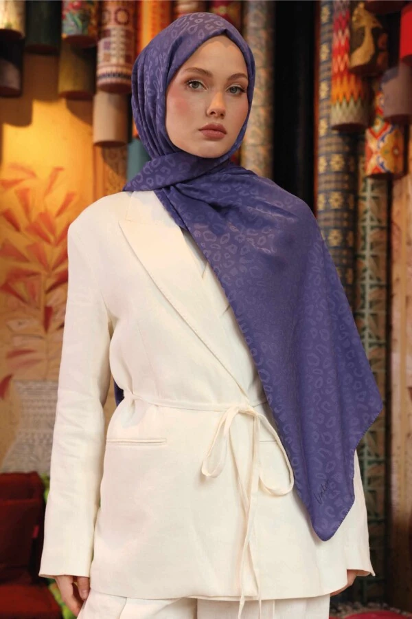 Leopar Desen Şal / Erguvan