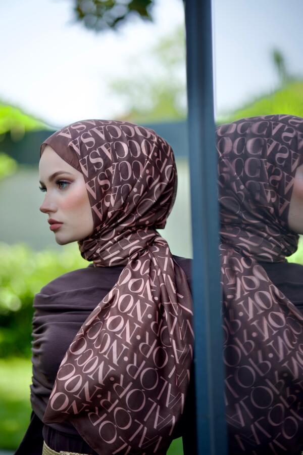 Monogram Desen Şal / Brown