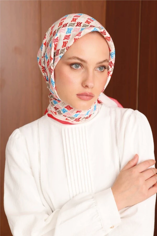 Floş Viskon Eşarp / Mercan