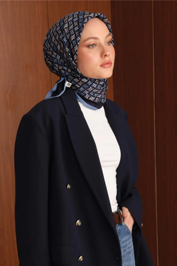 Floş Viskon Eşarp / Lacivert