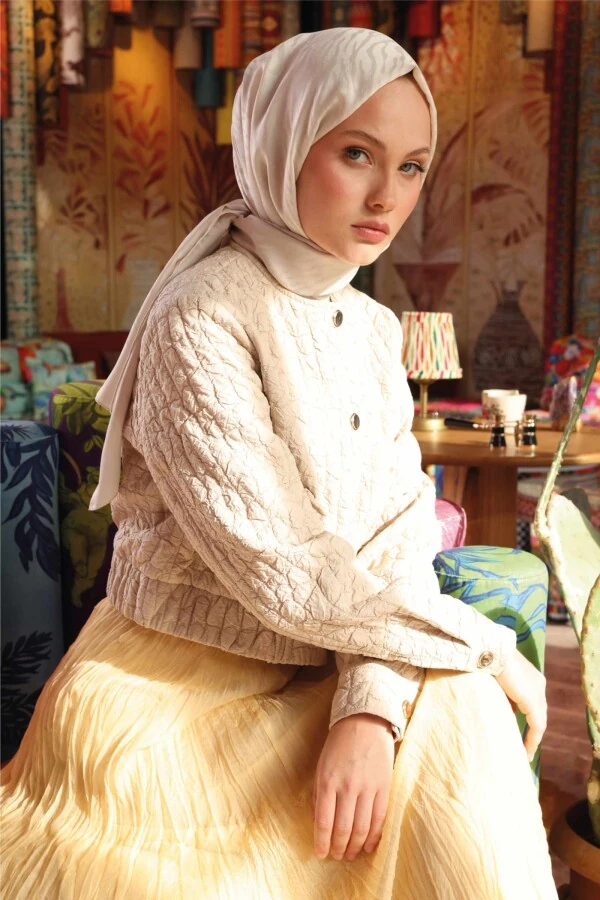 Zebra Desen Şal / İnci Tozu