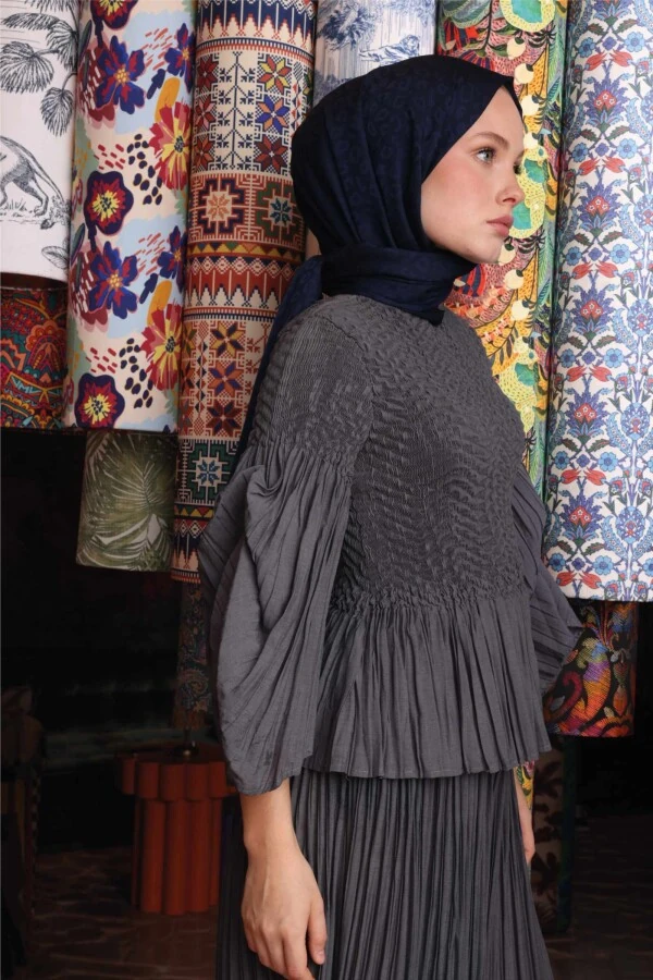 Leopar Desen Şal / Lacivert