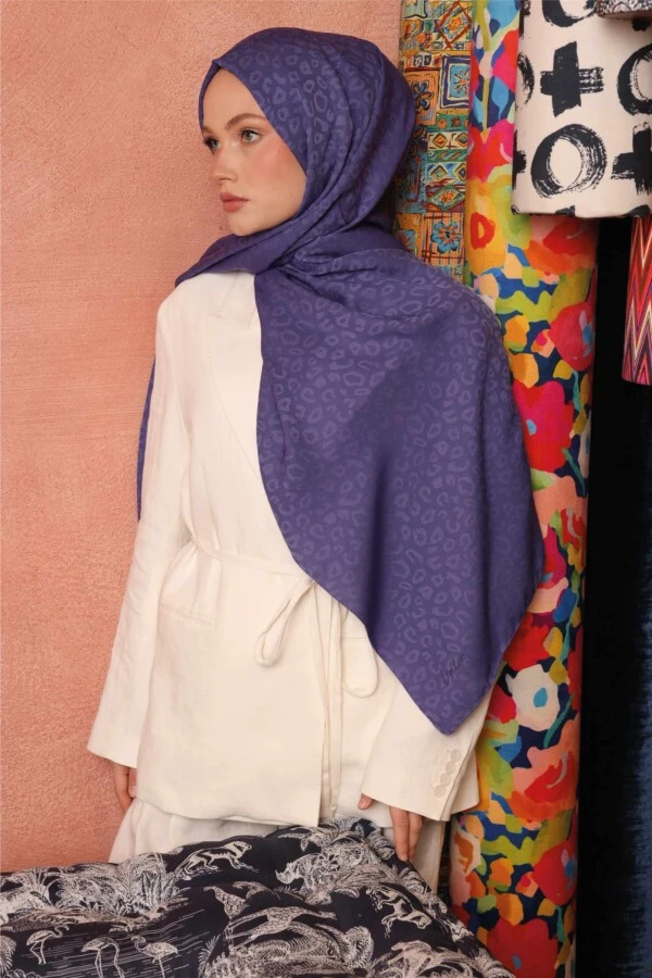 Leopar Desen Şal / Erguvan